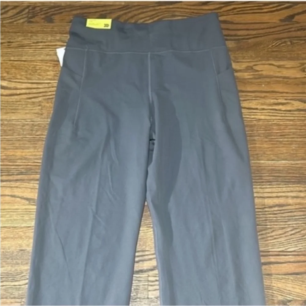 Gray High-Waisted Straight Leg Pants - Picture 3 of 4